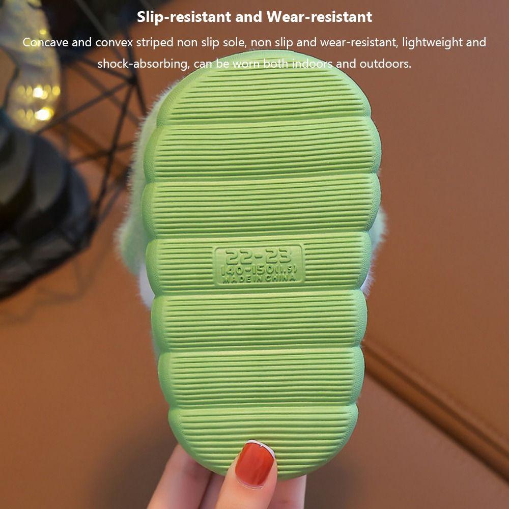 Non Slip Children's Cotton Slippers Thickened Kids Winter Warm Booties Kids Plush Shoes  Girls Boys