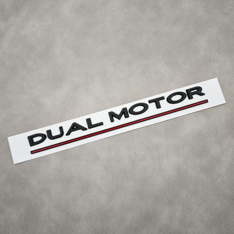 3d ABS Logo Space X Dual Motor Letters Sticker Car Rear Trunk Decal For Tesla Model Y S 3 X Emblem Badge Replacement Accessories