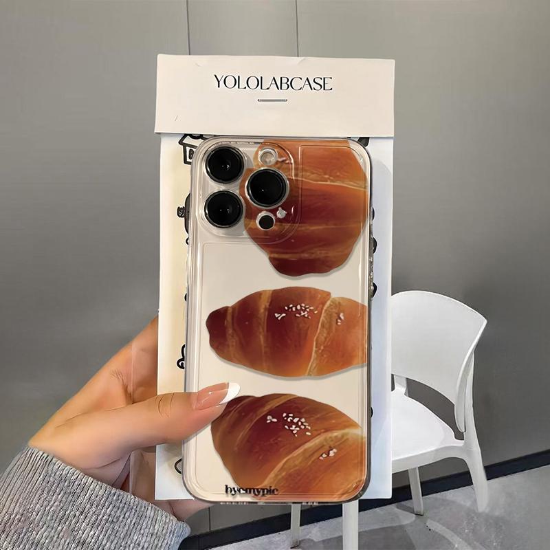 Креативный чехол для телефона в виде хлеба для iPhone 17 16 15 14 13 12 11 Pro Max 13 12 17Air 16e Ударопрочный Мягкий Прозрачный Чехол Coque