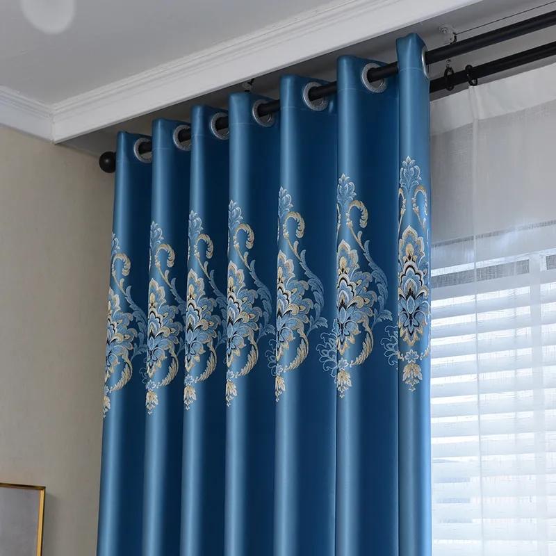 Занавеска для дома, затемняющая занавеска для гостиной, французская занавеска на окно, разделенный балкон, солнцезащитный крем, утолщенные жаккардовые шторы, карниз