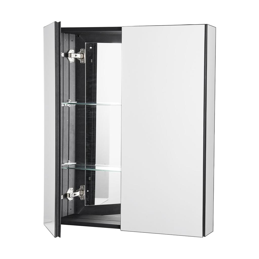 VEVOR Medicine Cabinet, 26 x 30 inch, Medicine Cabinet for Bathroom with Mirror, Aluminum Frame Bathroom Wall Cabinet, 2-layer Adjustable Shelves