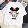 Disney Тур 2026 Печатная Футболка Микки Минни Маус Мужская и Женская Повседневная Футболка С Коротким Рукавом Одежда Мода Уличная Одежда Топ