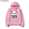 2022 толстовки с капюшоном Kawaii Panda унисекс Harajuku Needs More Boba Толстовка унисекс весна осень эстетический мультфильм графический рисунок толстовки с капюшоном
