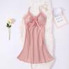 2025 Элегантная однотонная атласная ночная сорочка: Стиль чистой страсти для женщин - Высококачественная, удобная летняя одежда для сна