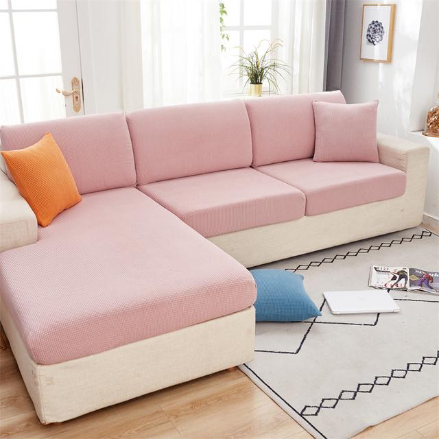 Жаккардовый чехол для подушки на сиденье дивана, чехол на стул, эластичный моющийся съемный чехол для сиденья, флисовая защита для дивана