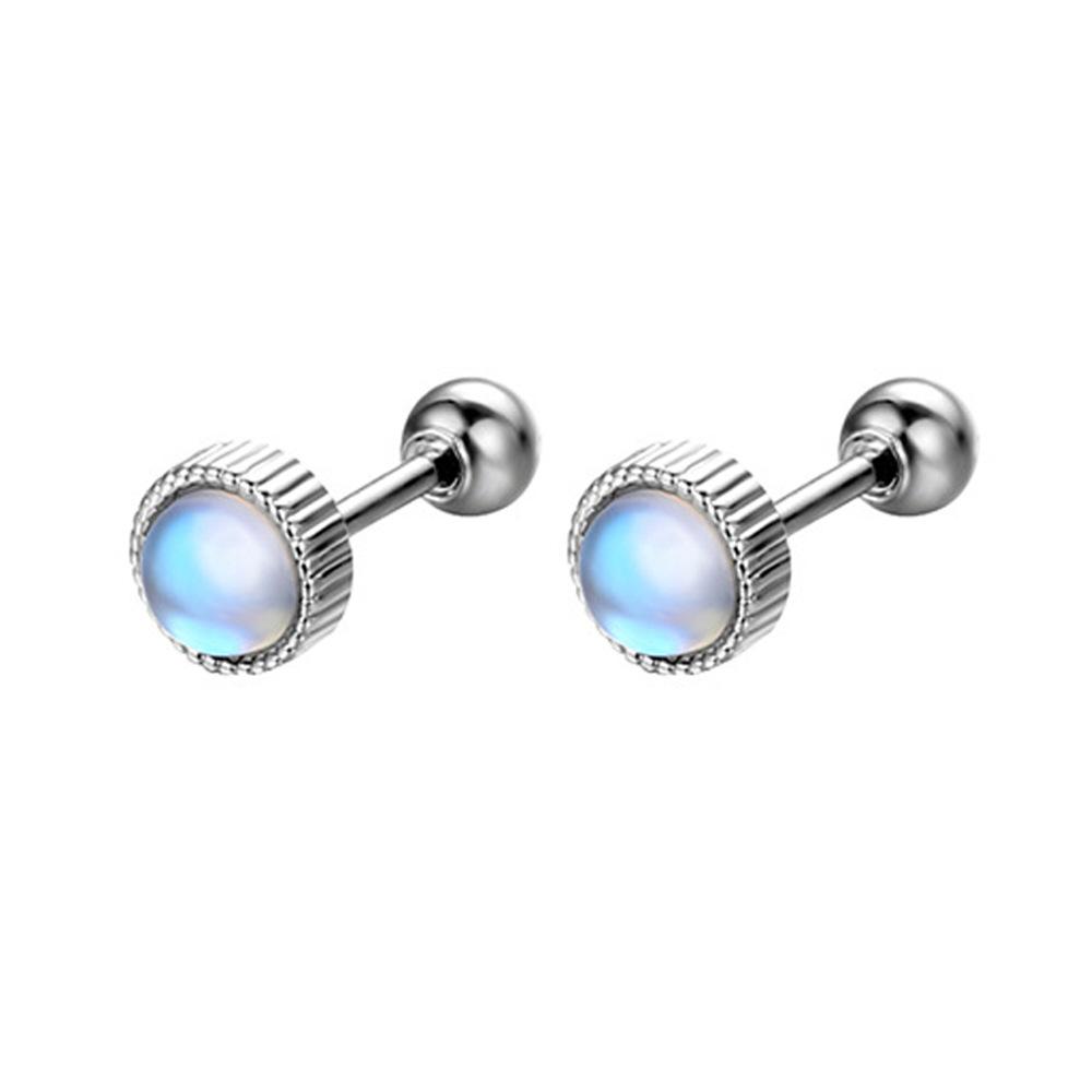 Серьги-гвоздики Love Moonstone Screw, женские элегантные модные серьги, простые серьги с современным дизайном