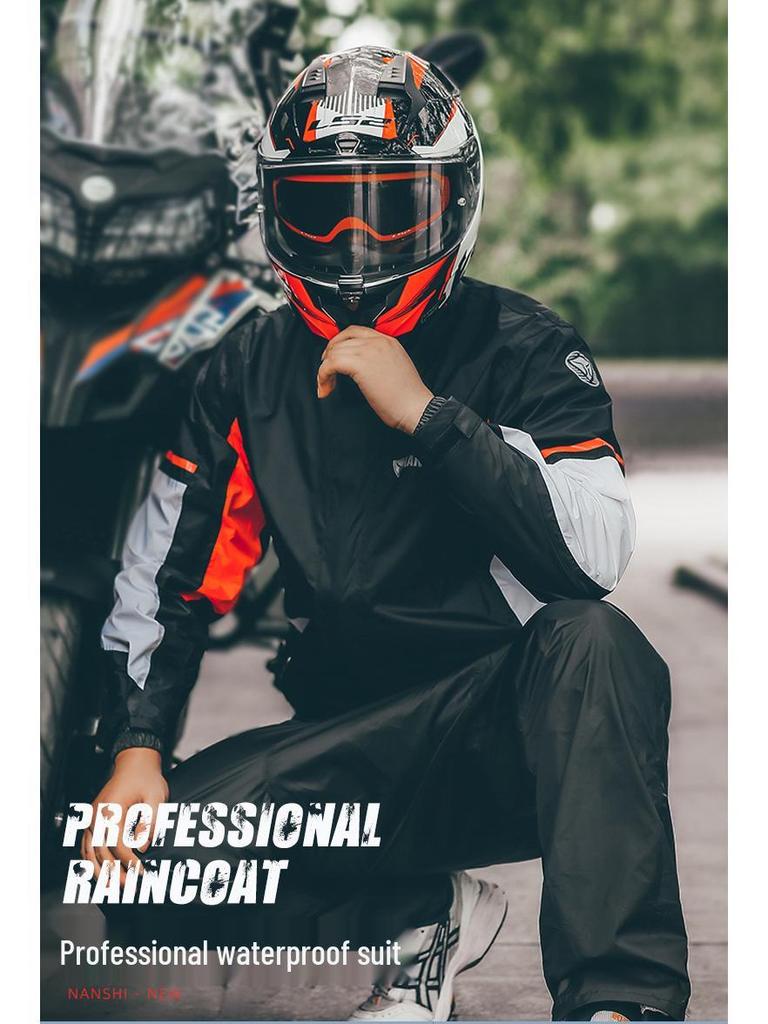 Синий штормовой мотоциклетный дождевик: Водонепроницаемый комплект куртки и брюк для езды