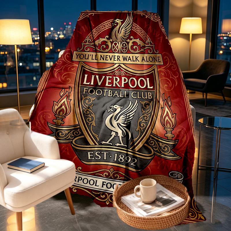 Liverpool Football Club Print Blanket - Soft & Comfortable, for Bedroom, Travel, Sofa, Home Decoration - Birthday Christmas Gift for Friend