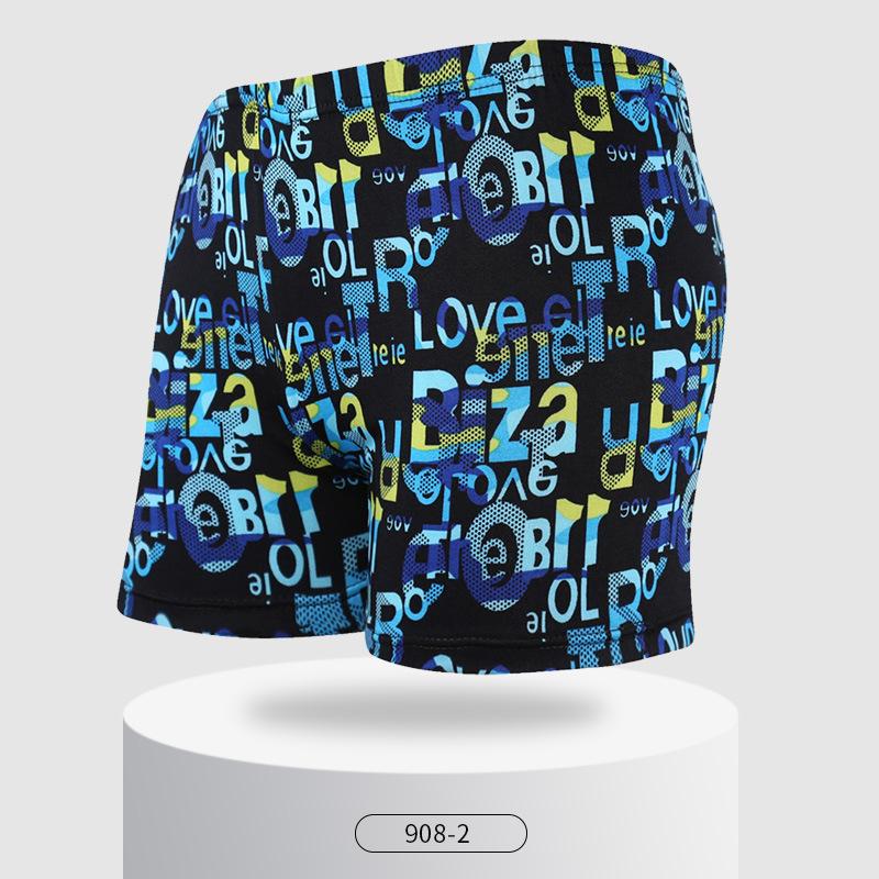 Men Trunks Elastic Waists High Elasticity Boxers Great Close-fitting Swimming Shorts for Vacation