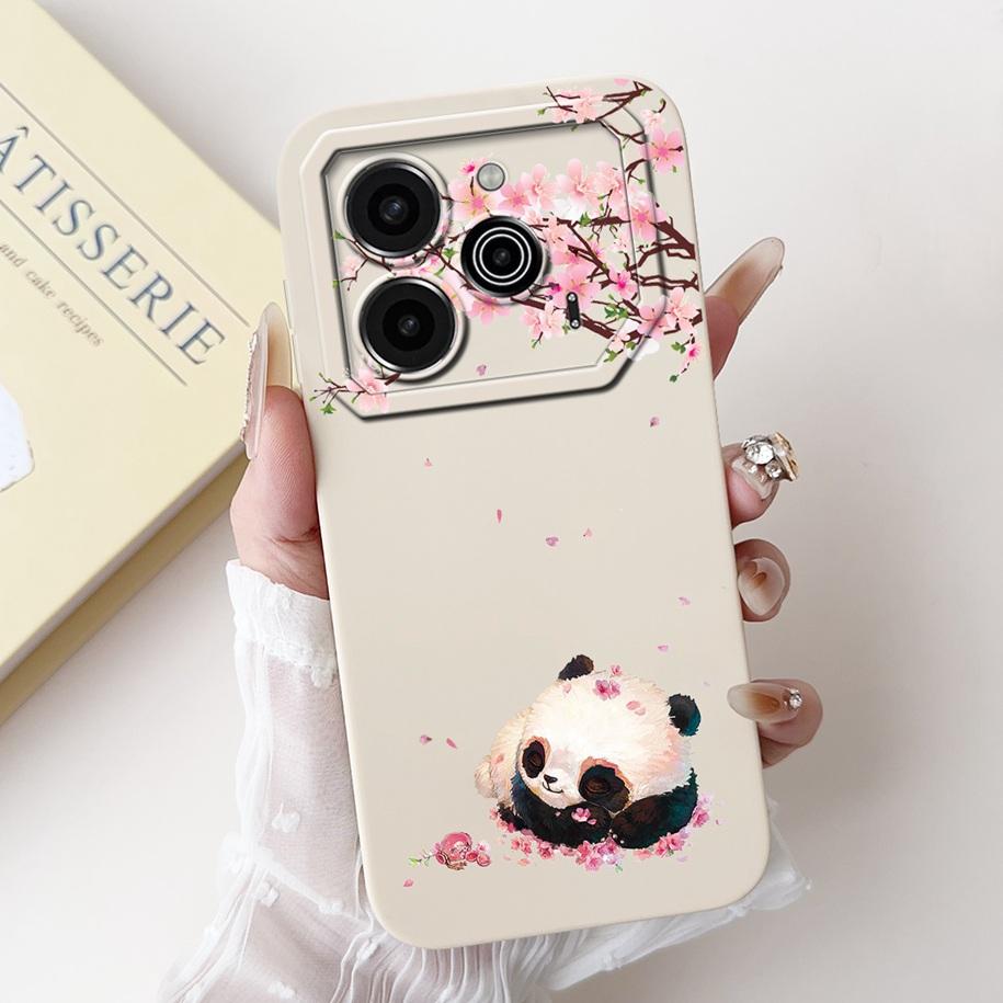For Tecno Pova 6 Pro 5G 2024 Case LI9 Camera Lens Protective Cover Cute Panda Cartoon Soft Bumper For Tecno Pova 6 Pova6 5G Capa