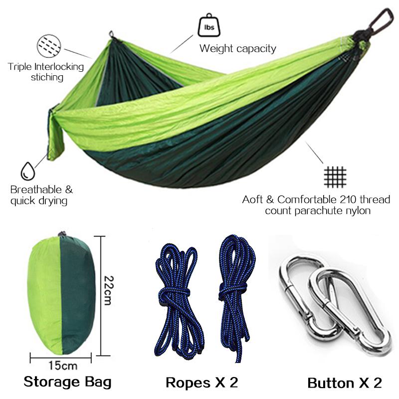 2 Person Parachute Hammock Portable Army Survival Hammocks Travel Hamaca Flyknit Hamak Nylon Hamaca Hamak Camping Hamac