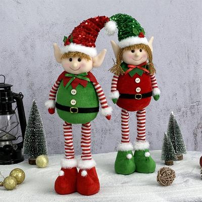 Рождественские Телескопические Ноги Кукла Эльф Украшения Детские Подарки Украшение Дома Украшения Кукла Эльф