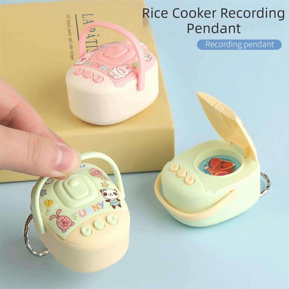 Sound Recording Recorder Toy Pendant Multicolor Keyring Pendant Simulated Rice Cooker Keychain Toy
