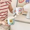 Birthday Gift for Girls Practical Ceramic Mug with Lid Spoon Cup Couple Home Breakfast Coffee Milk Cup