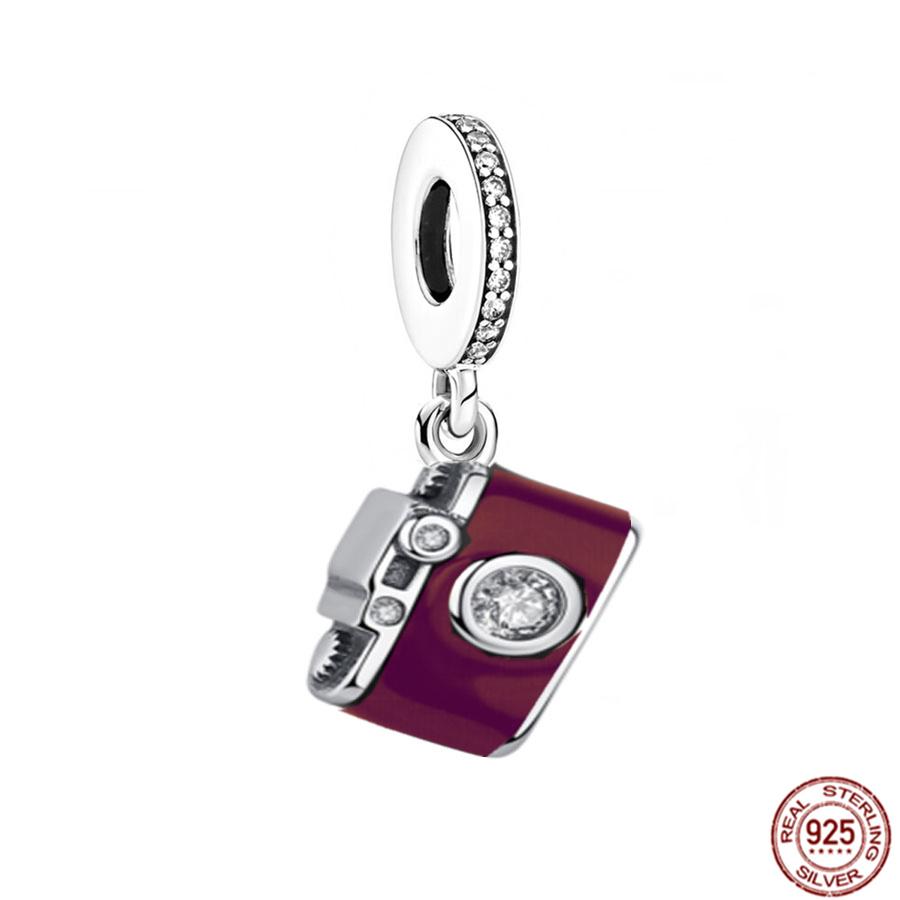 Подходят оригинальные браслеты, подвески, ювелирные изделия, новые S925 стерлингового серебра, сверкающие бусины камеры, семейное дерево, воздушный шар, щенок, кошка, кулон