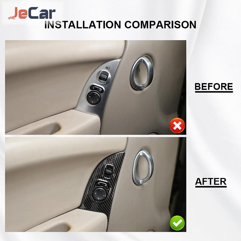 JeCar Carbon Fiber Car Door Switch Control Panel Decoration Sticker Trim Cover For Jeep Liberty 1999-2007 Interior