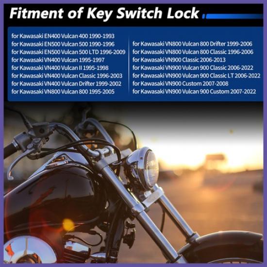 Motorcycle Ignition Switch Lock Set for Kawasaki EN400 EN500