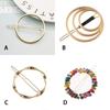 Gold Round Barrettes Silver Geometric Hairpin Fashion Metal Hair Clips  Women