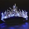 New Holiday Party Wedding LED Light Alloy Rhinestone String Handmade Bridal Luminous Crown Headband