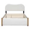 140*200Cm flat bed, upholstered, with practical pull-out rolling bed, minimalist design, white