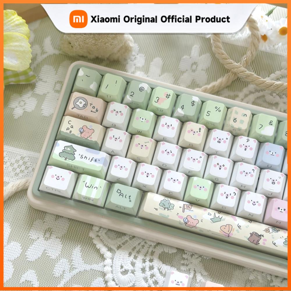 Xiaomi Camping Bear 125 Key Cherry Shaped Translucent PBT Cute Keycap Suitable for MX Switch Player Mechanical Keyboard