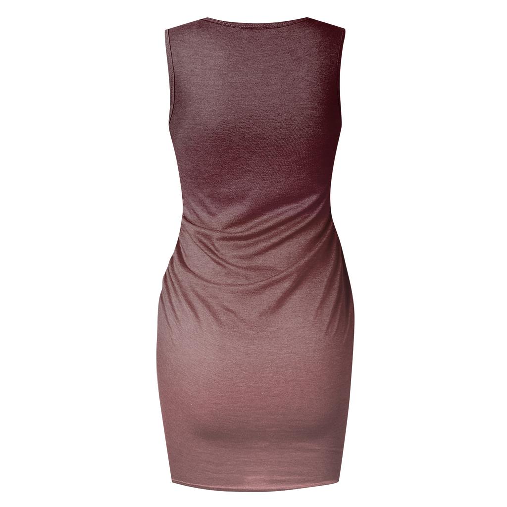 Fashion Women's Summer Round Neck Casual Fashion Printed Pullover Sleeveless Dress