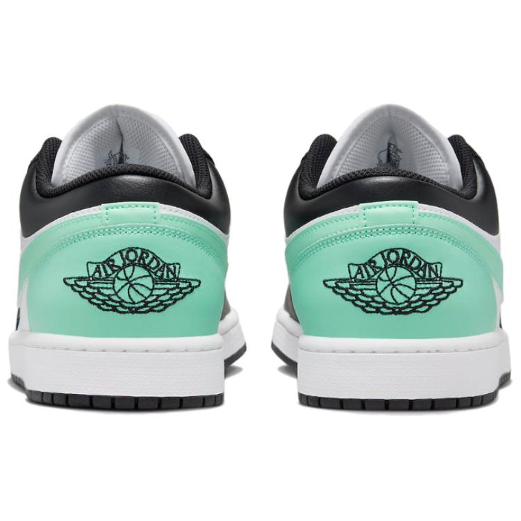 Мужские кроссовки Air Jordan 1 Low Green Glow Белый Черный 553558-131