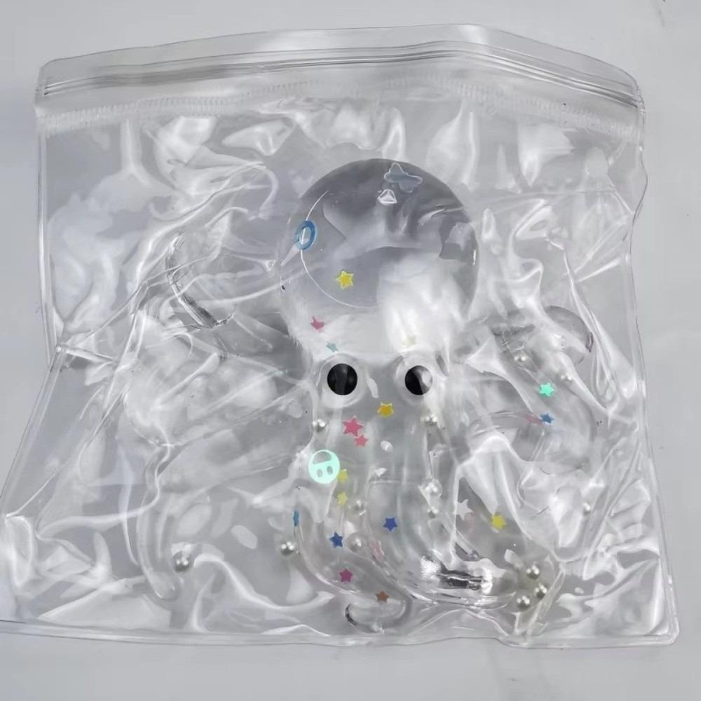 Sugar Filled Glitter Octopus Squishy Simulation Stress Relief Toy For Stress Anxiety Relief