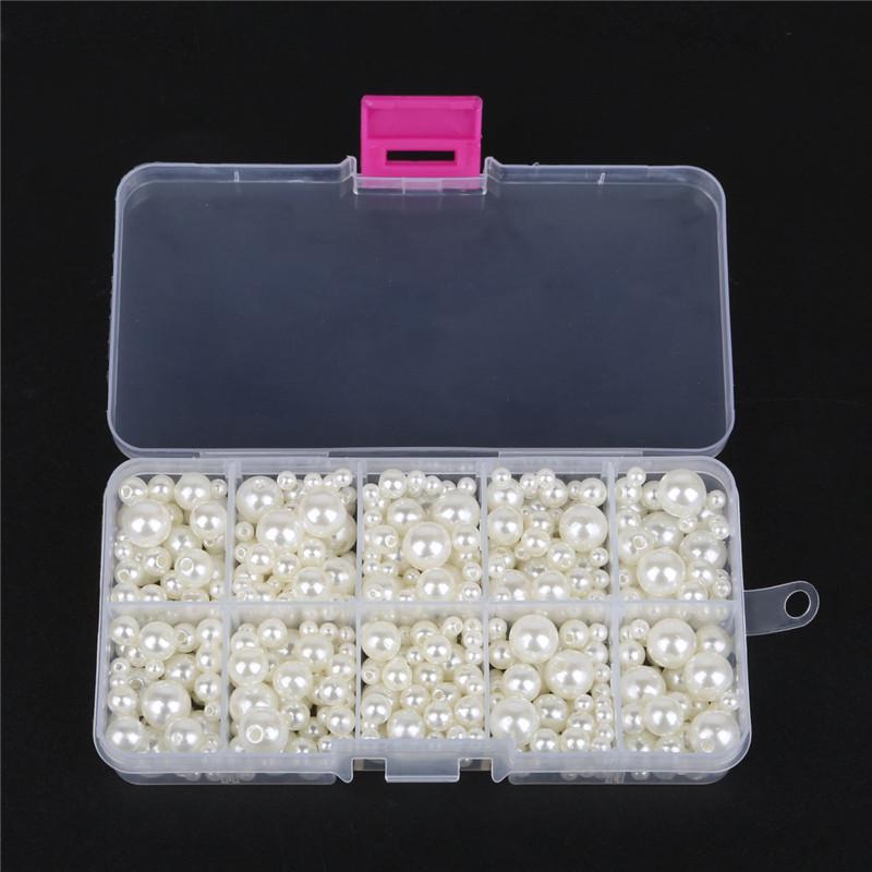 350pcs AAA Mixed Size 4-10mm Round Beads ABS Pearls Loose Beads For Jewelry Making