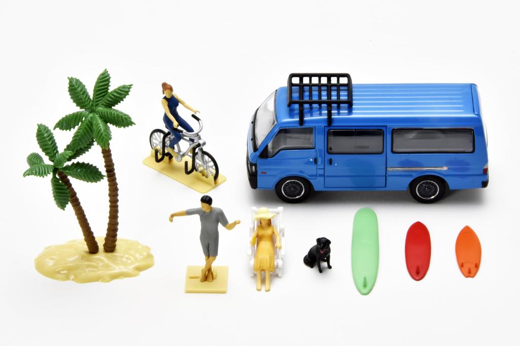 Geocolle Car Snap 19b Surfing 2 Bongo Brownie ABS ПВХ куклы и аксессуары частично набор мини-машин 64# (Мазда включена) смола, (окрашенный, собранный) +