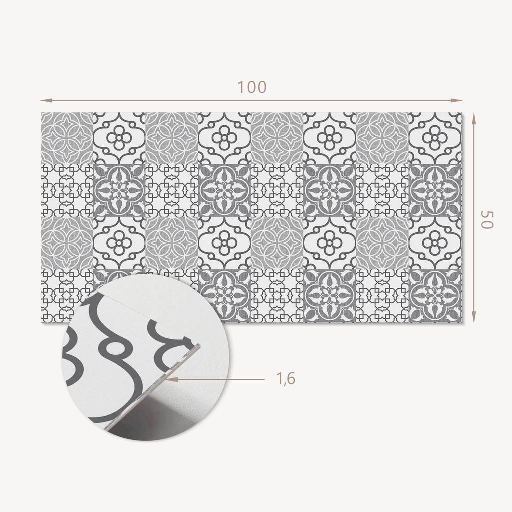 Adhesive Decorative Panel for Quick Wall Change 100x50 cm Geometric Patterns in Arrangement
