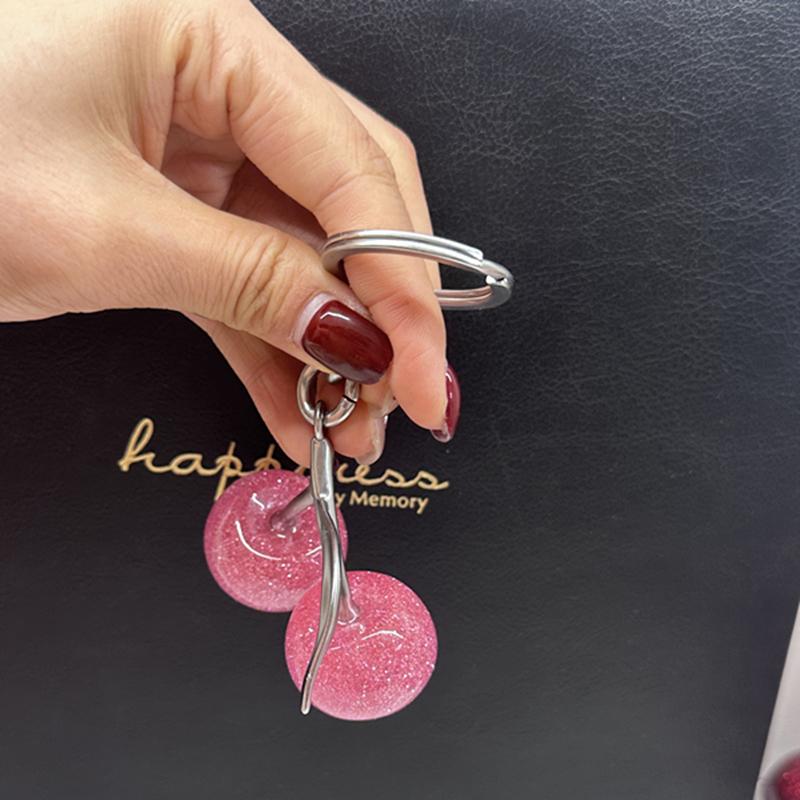 Брелок для сумки-тоут и сумки на плечо Coach, милый розовый кулон-вишенка, декоративные аксессуары-брелоки, женские праздничные подарки