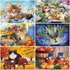 DIY Cat 5D Diamond Painting Full Round Drill Resin Animal Diamond Embroidery Mosaic Cross Stitch Kits Wall Art Home Decor Gift
