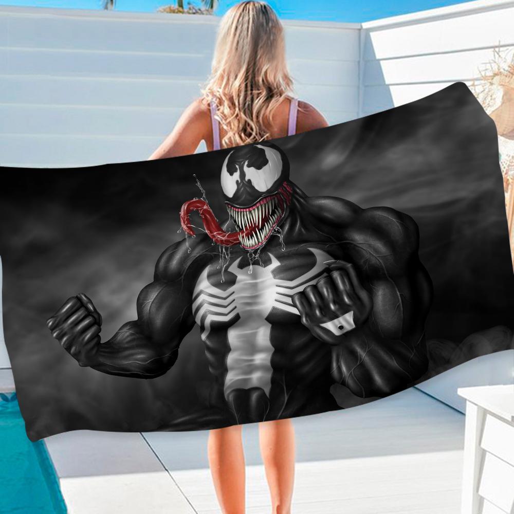 Пляжное полотенце из микрофибры Venom Впитывающее Быстросохнущее Мягкое Полотенце для Йоги, Плавания, Отдыха, Альпинизма