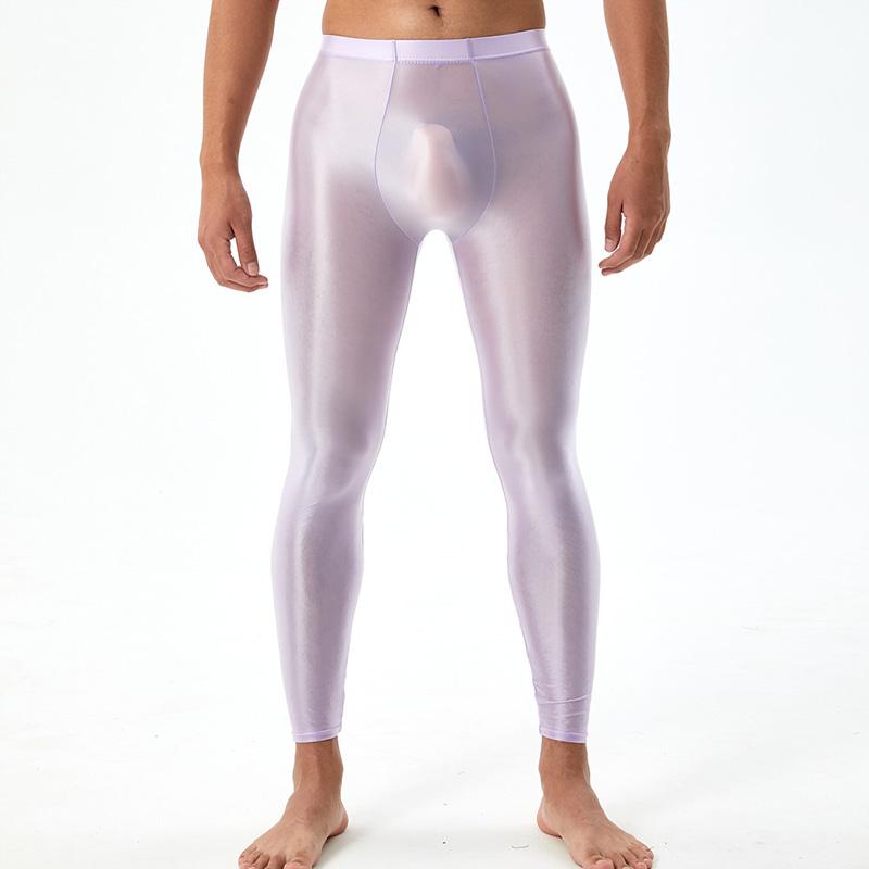 Мужские шелковистые гладкие сексуальные узкие леггинсы U-образные выпуклые глянцевые брюки для бодибилдинга больших размеров блестящие