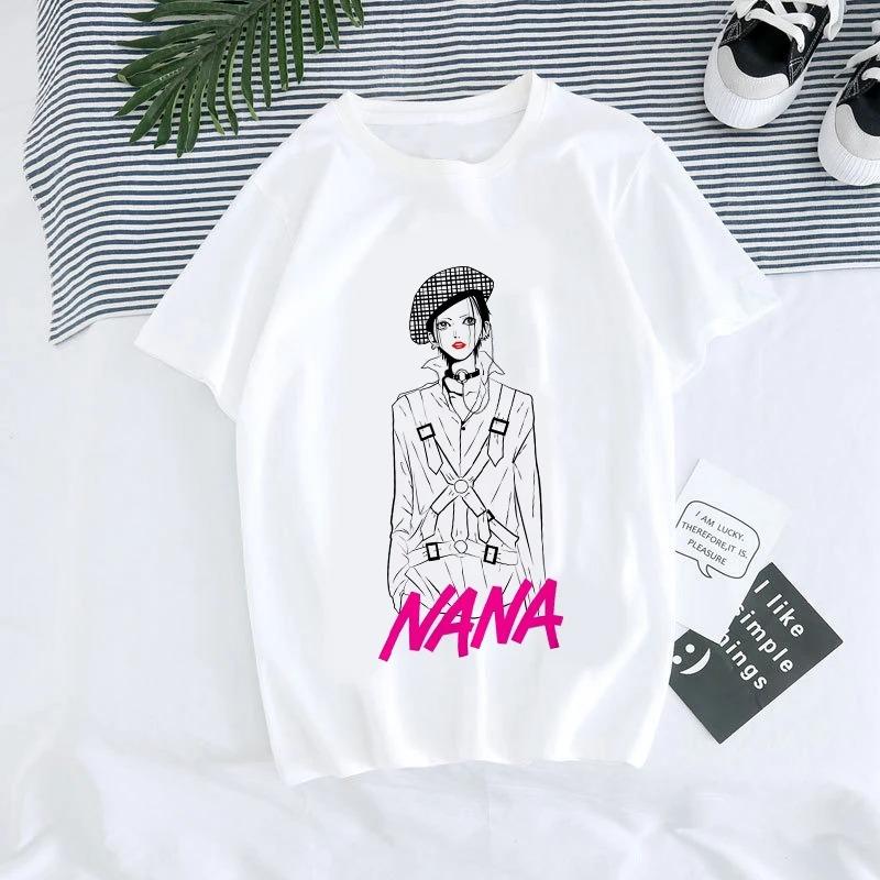 ZX TEE Аниме-футболка Нана Аниме-футболка Нана Осаки Футболка с персонажем манги Мерч BLACK STONES Футболка с принтом японского аниме-персонажа
