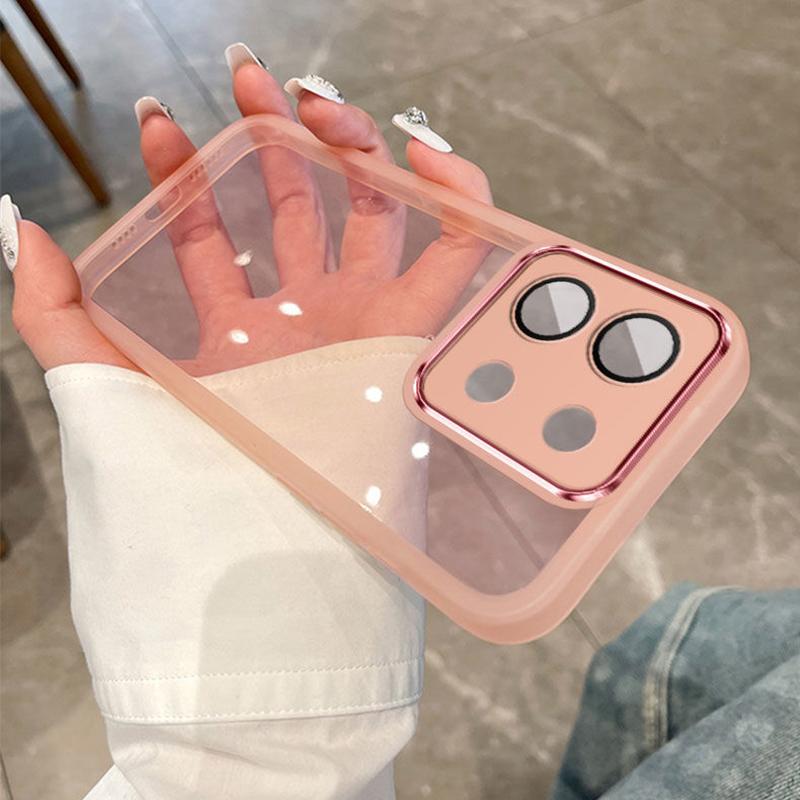 Transparent Silicone Case For Xiaomi Redmi Note 13 Pro 13R 12 11 10 11S 10S 9 8 Redmi A3 A1 13 13C 12 12C 10C 9C 9A 9T With Glass Lens Film Protection