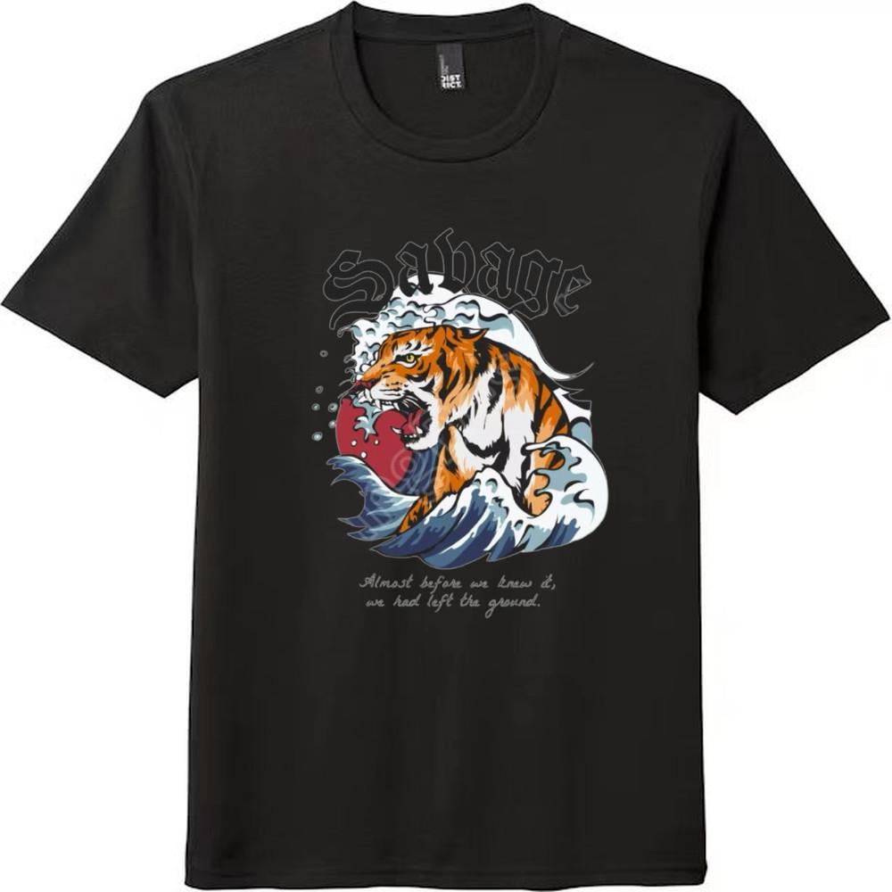 Savage Tiger Wave Graphic Unisex Tee
