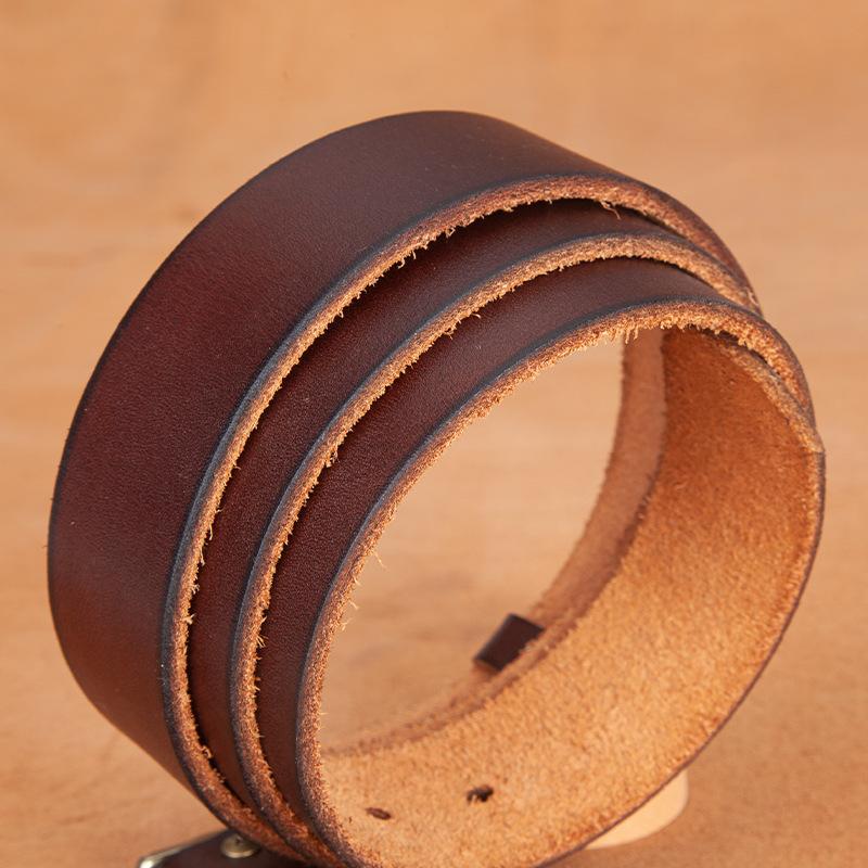 Мужской ремень из коровьей кожи первого слоя, вымытый, в стиле ретро, с игольной пряжкой, из натуральной кожи, повседневный, универсальный, мужской ремень без пряжки