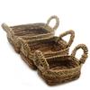 Seagrass Baskets Set of 3, Square Banana Leaf
