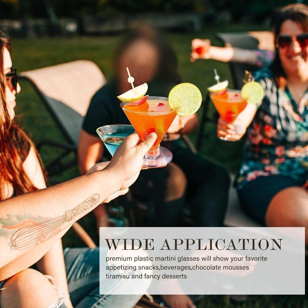 5PCS Disposable Glasses Clear Red Wine Goblet Mousse Cup For Outdoor Party Bar Wedding