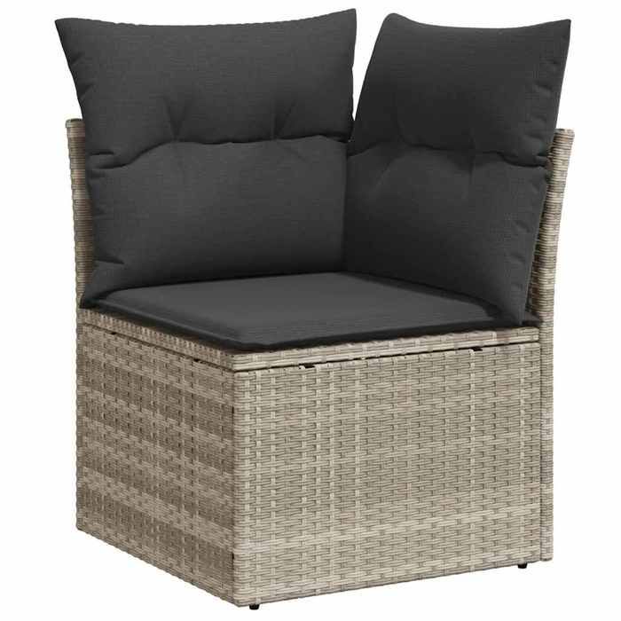 VidaXL Salon de Jardin avec Coussins 8 pcs, Canapés avec Dossier, Ensemble de Meubles, Mobilier de Terrasse Patio, Gris 3221641