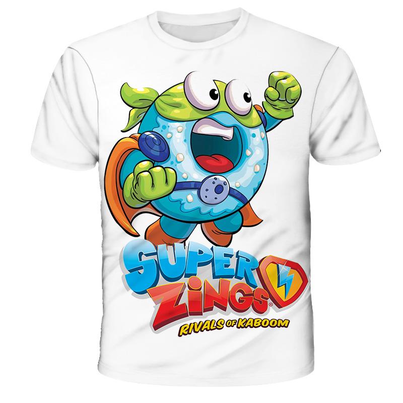 Одежда с героями мультфильмов Super Zings, футболка для детей, уличная одежда с короткими рукавами, детская футболка Superzings, детская одежда, топы