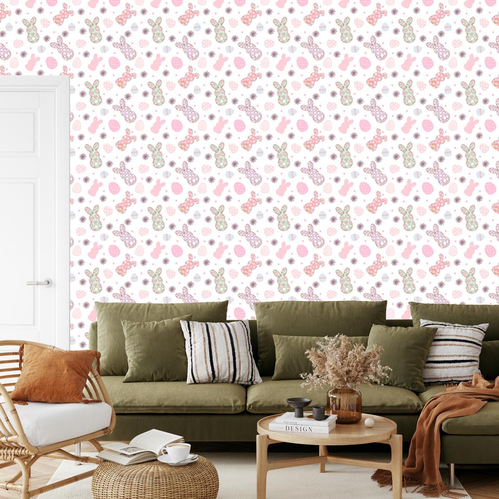 Easter wallpaper white and light gray for living room and bedroom 50x1000