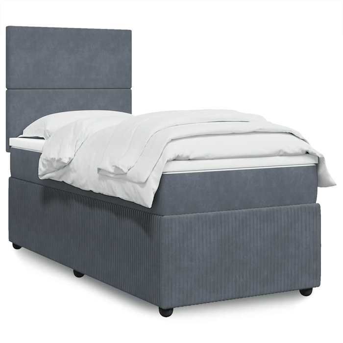 Maison Exclusive - Sommier à lattes de lit avec matelas Gris foncé 100x200 cm