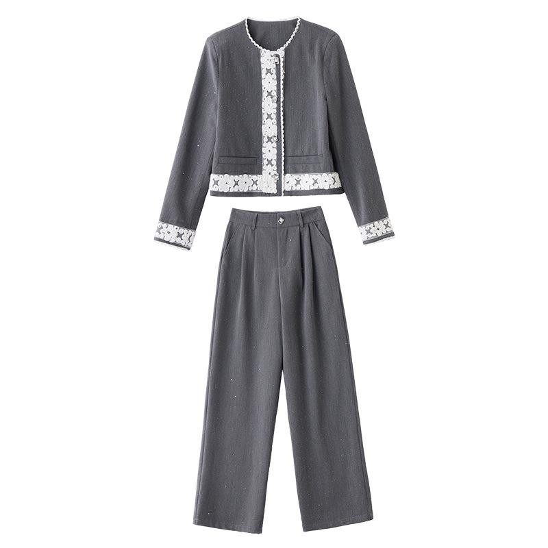 2025 Spring Casual Chic Two-Piece Set: Age-Defying Cardigan & Wide-Leg Pants