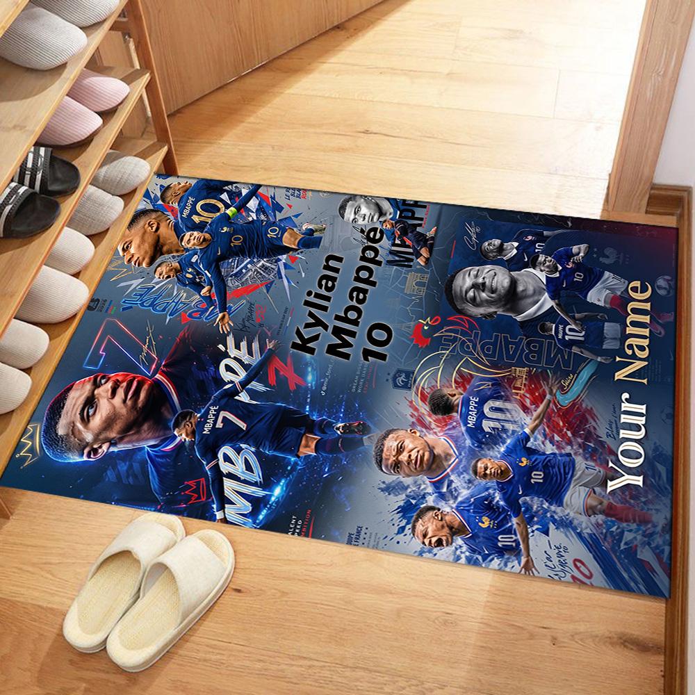 Mbappe Personalized Text Floor Rug Office Rug Perfect For Dormitory Balcony Outdoor Study Room Antislip Carpet Decorate Offices