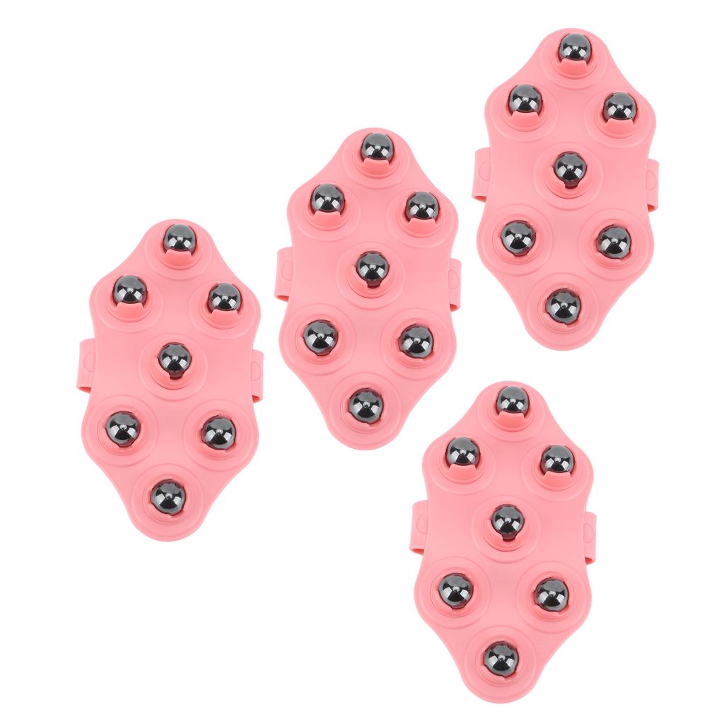 4pcs Palm Shaped Massage Glove with 7 Magnetic Roller Balls for Muscle Back Neck Joint Foot Shoulder Leg Pain Relief