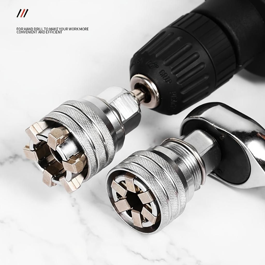 Универсальный многофункциональный переходник для торцевой головки для ключа с приводом 3/8", регулируемый адаптер для торцевой головки 10-19 мм, инструмент для ремонта