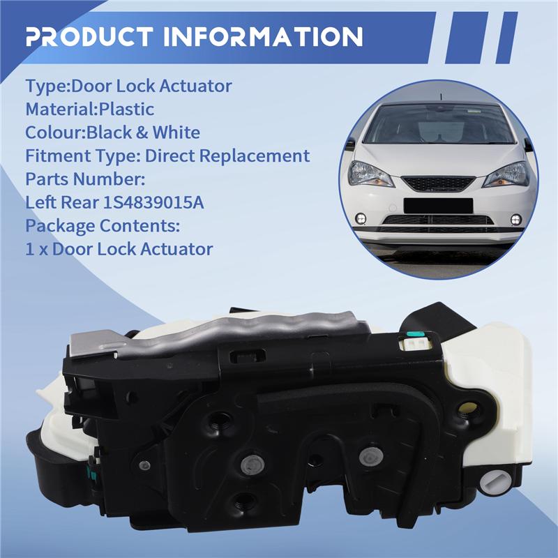 A58X-Door Lock Actuator 1S4839015A Car Door Lock Block Actuator Forskoda CITIGO Seat Mii VW Motor Lock Assembly Left Rear